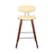 Armen Living Fox 25.5" Counter Height Cream Faux Leather and Walnut Wood Mid-Century Modern Bar Stool LCFOBAWACR26 - alternate 2
